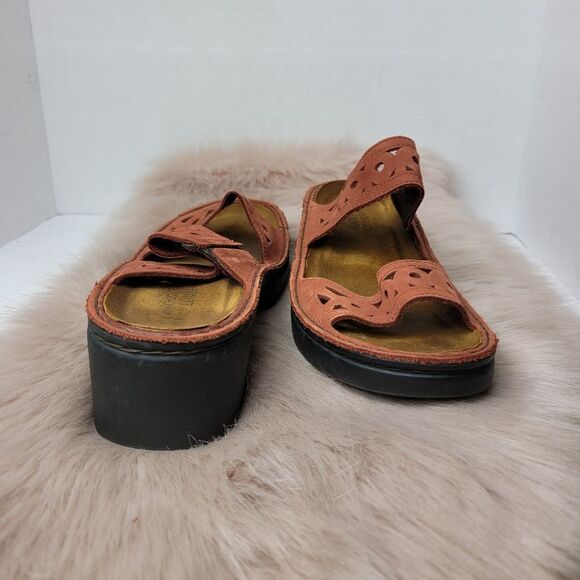 Naot Brown Filigree Slide Wedge Platform Strap Sandals Women’s 7.5 - Picture 7 of 9